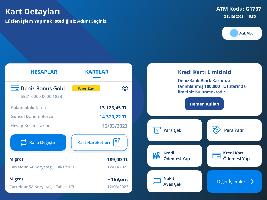 Kredi Kartı Detayları